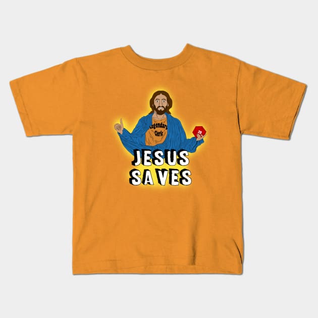 Jesus playing DnD Kids T-Shirt by DigitalCleo